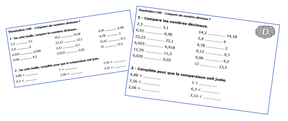 Comparer et ranger des nombres décimaux Chez Monsieur Paul