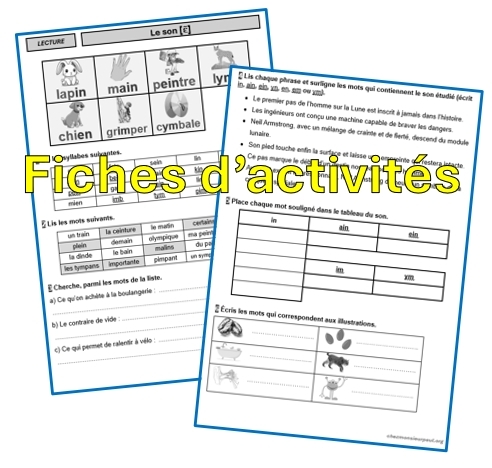 Fiches d'activités - Le son [in]
