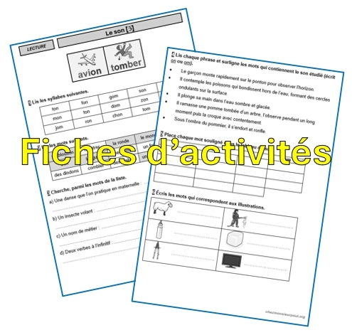 Fiches d'activités - Le son [on]